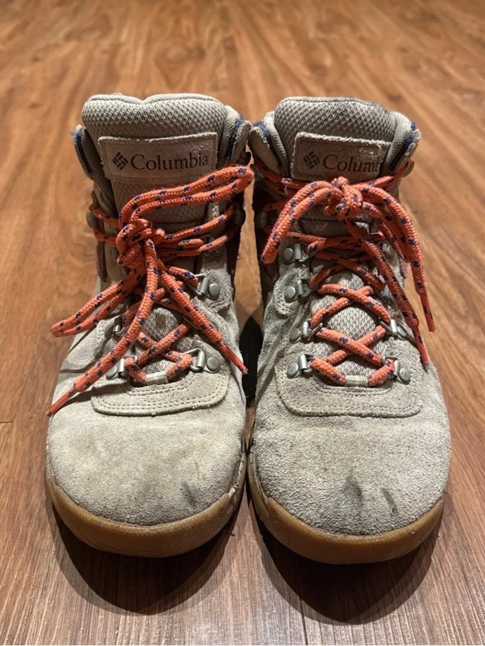 Columbia Gray and Purple Suede Hiking Boots
